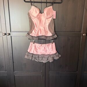 Jezebel Pink and Black corset intimates
